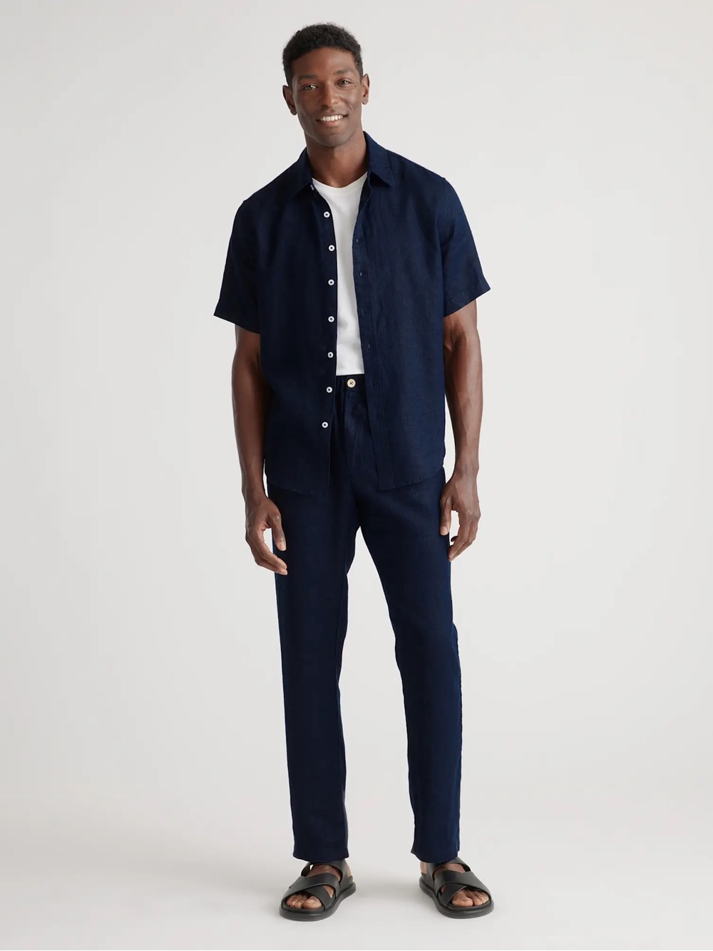 Quince Men 100% European Linen Pants in Deep Navy Size L Minimalist Chic Preppy